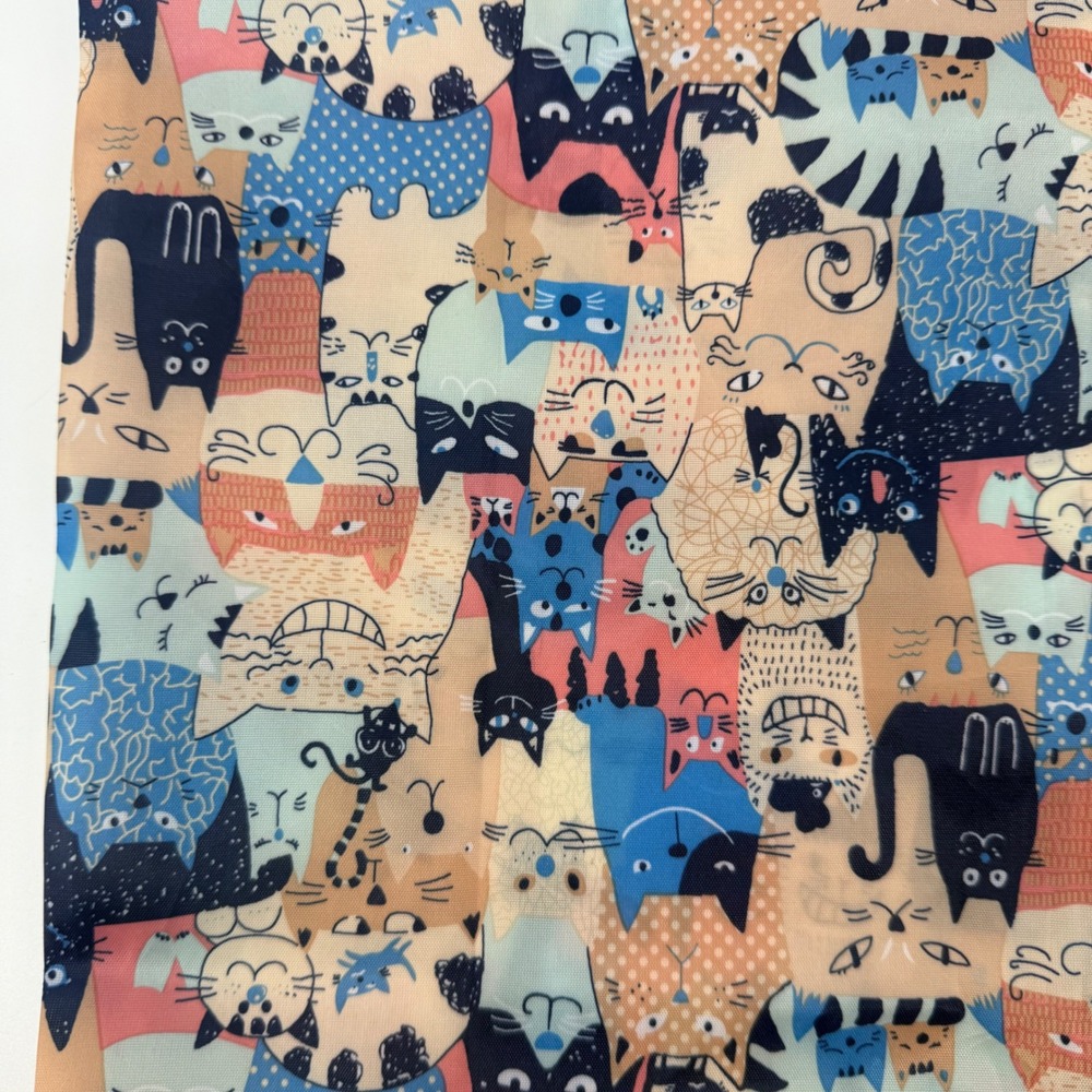 Reusable Shopping Grocery Bag Cute Cartoon Cats Print‎ Foldable Tote Bag Pocket - Picture 2 of 7
